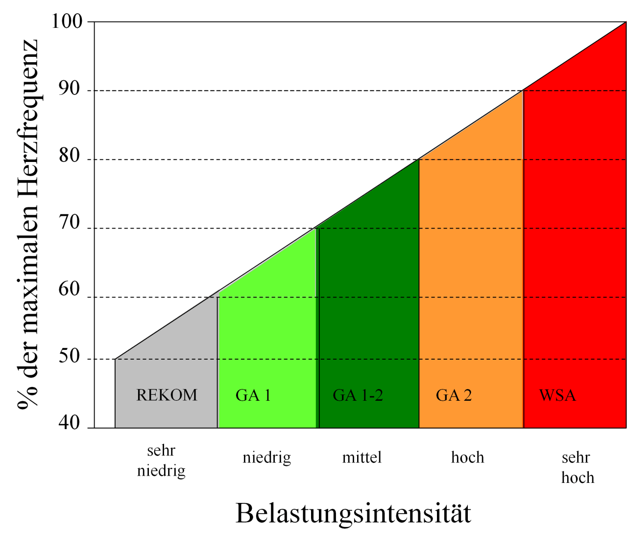 Trainingsmodelle - Festlegung der fünf Trainingszonen