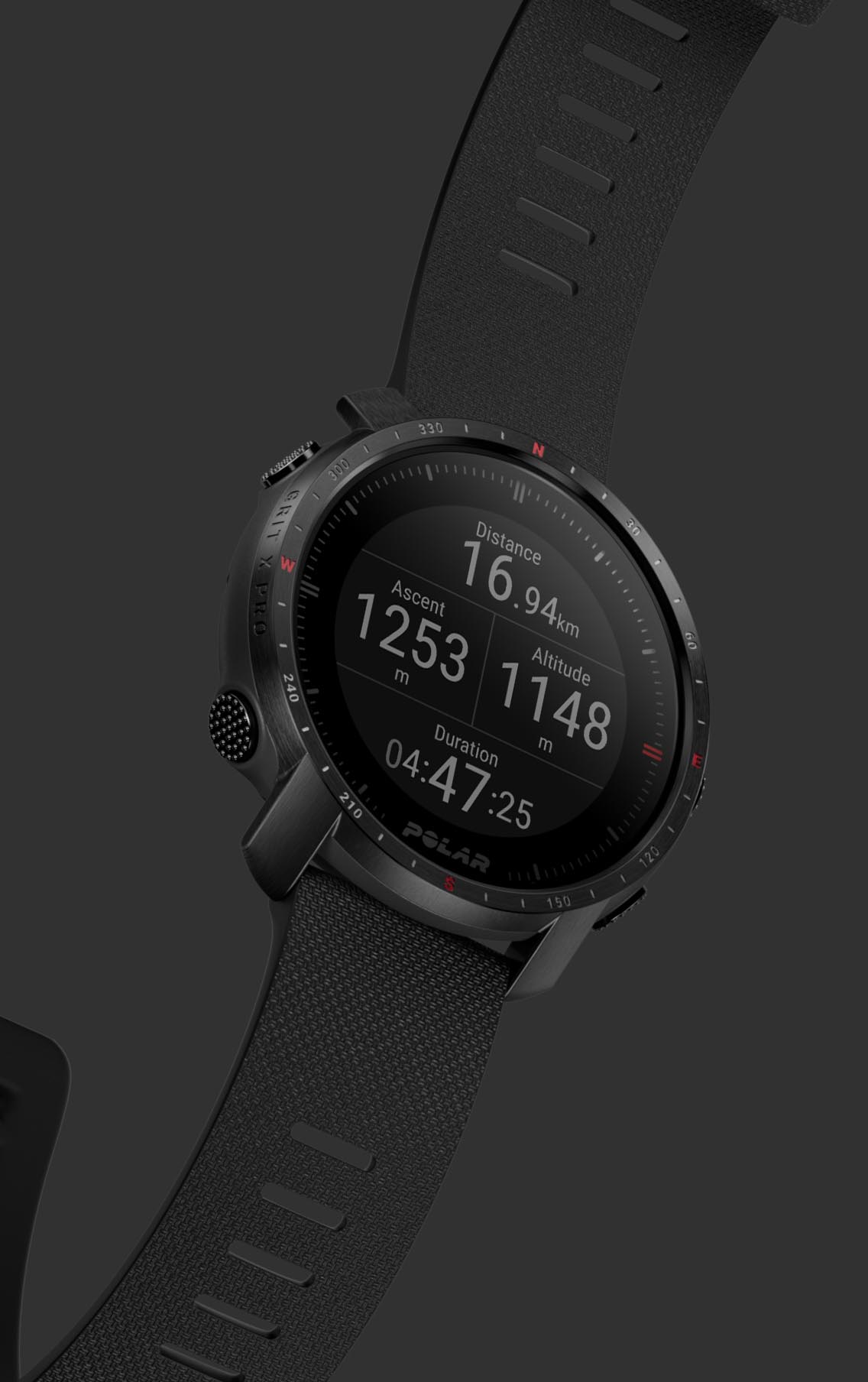 Polar Grit X, Outdoor watch with GPS, compass and altimeter
