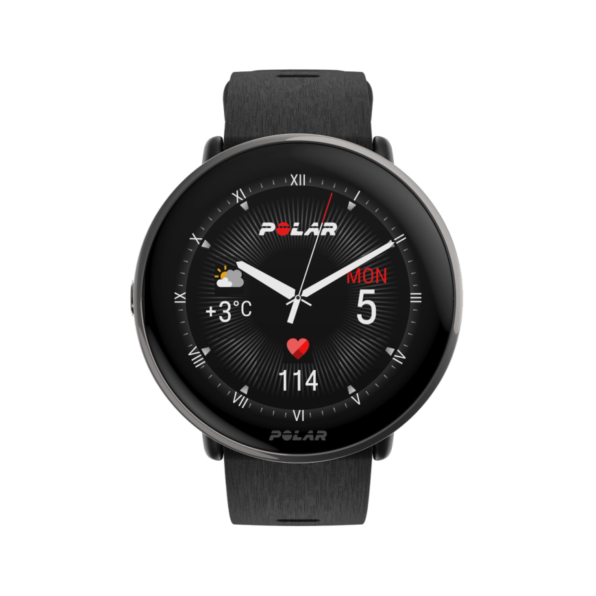 Polar Ignite 3 Titanium, Black Silicone